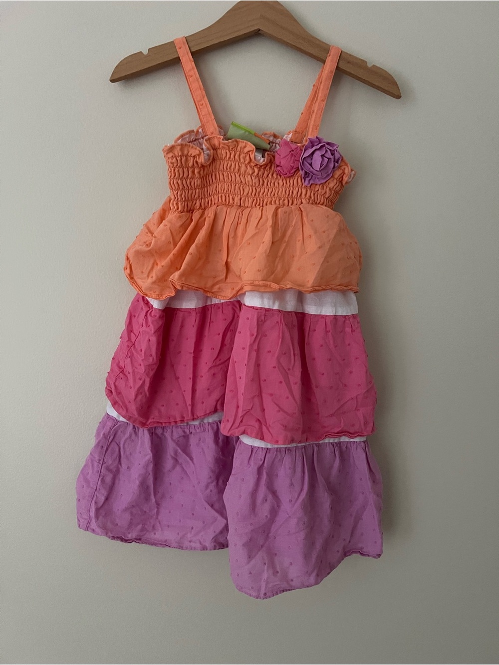 Penelope Mack | 100% Cotton Orange Pink Purple Tiered Sundress Summer Sz 4T
